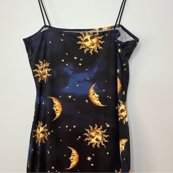 Bear Dance Celestial Gold Sun And Moon Bungee Strap Cami Mini Dress Size Small - Picture 14 of 15
